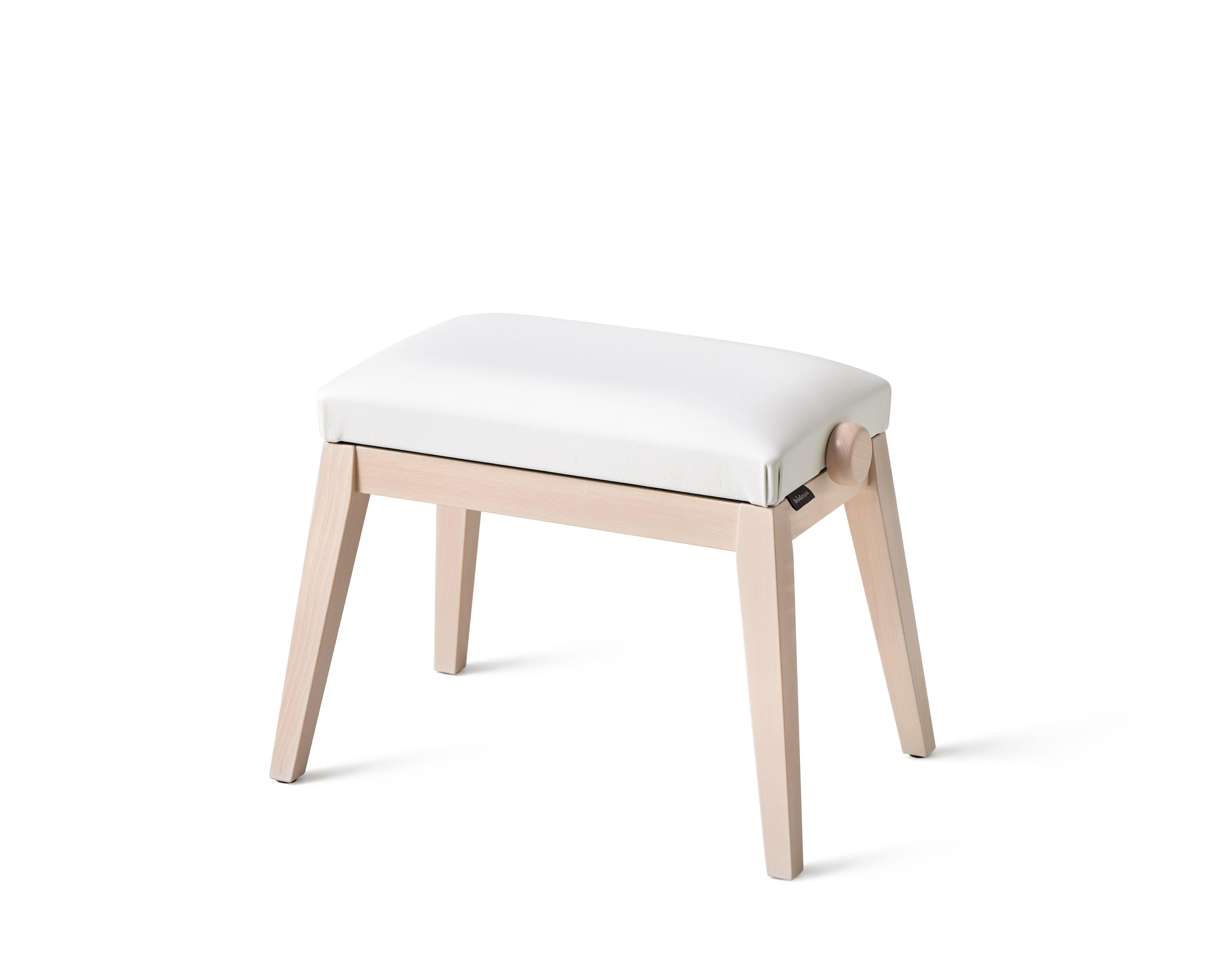 K&M 13941 Klavierbank-Asche, Sitz Kunstleder weiß