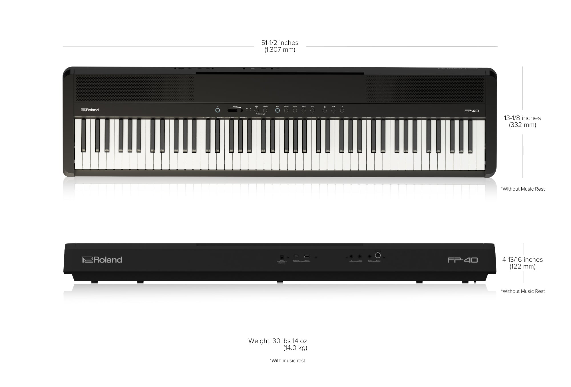 ROLAND FP-40 Stagepiano SET 2 inkl. Ständer KSF-40 und Pedalleiste KPD-70
